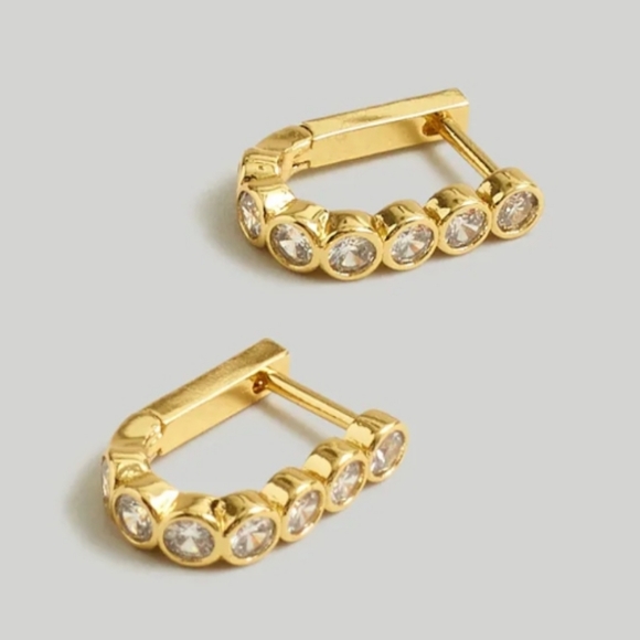 Madewell Jewelry - ❤️Madewell❤️ Tennis Collection Bezel Set Earrings💥Pale Gold 💥